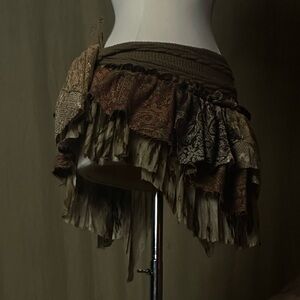 Asymmetrical Brown and Gold Fairy Skirt